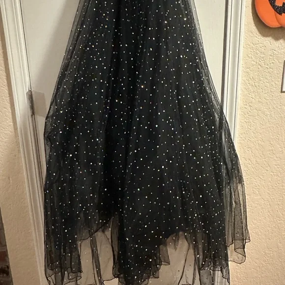 Windsor Vanessa V-Neck plunging Tulle Gown iridescent sequins dots evening Prom - Picture 6 of 13